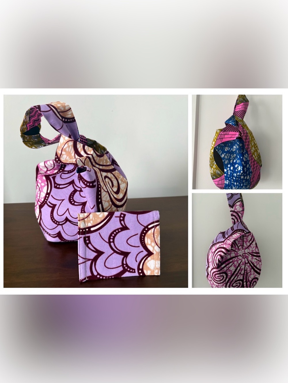 Reversible Print Wristlet Bag & Card Holder